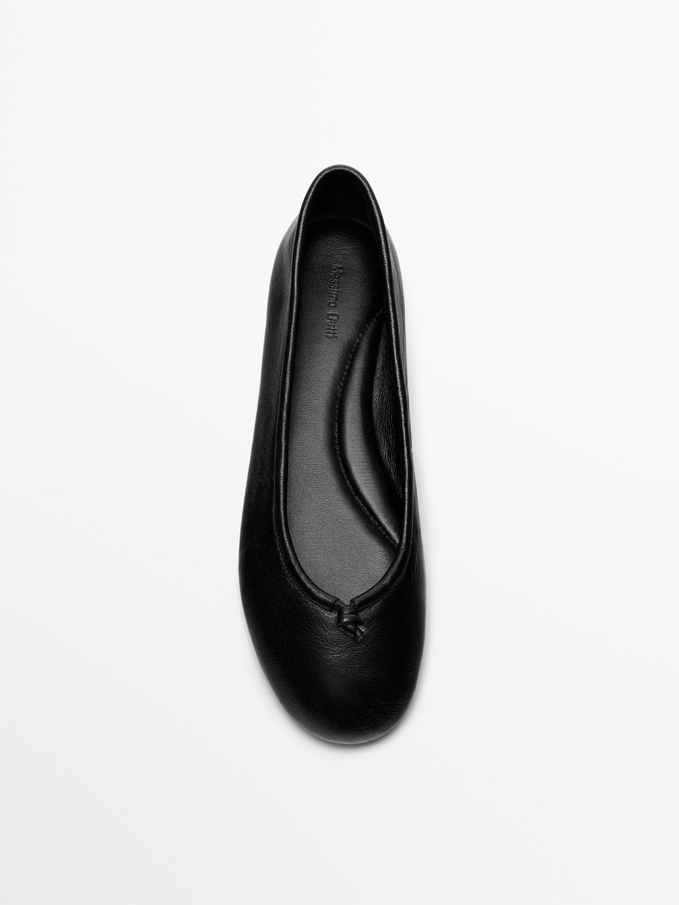 Ballerine cuir nœud